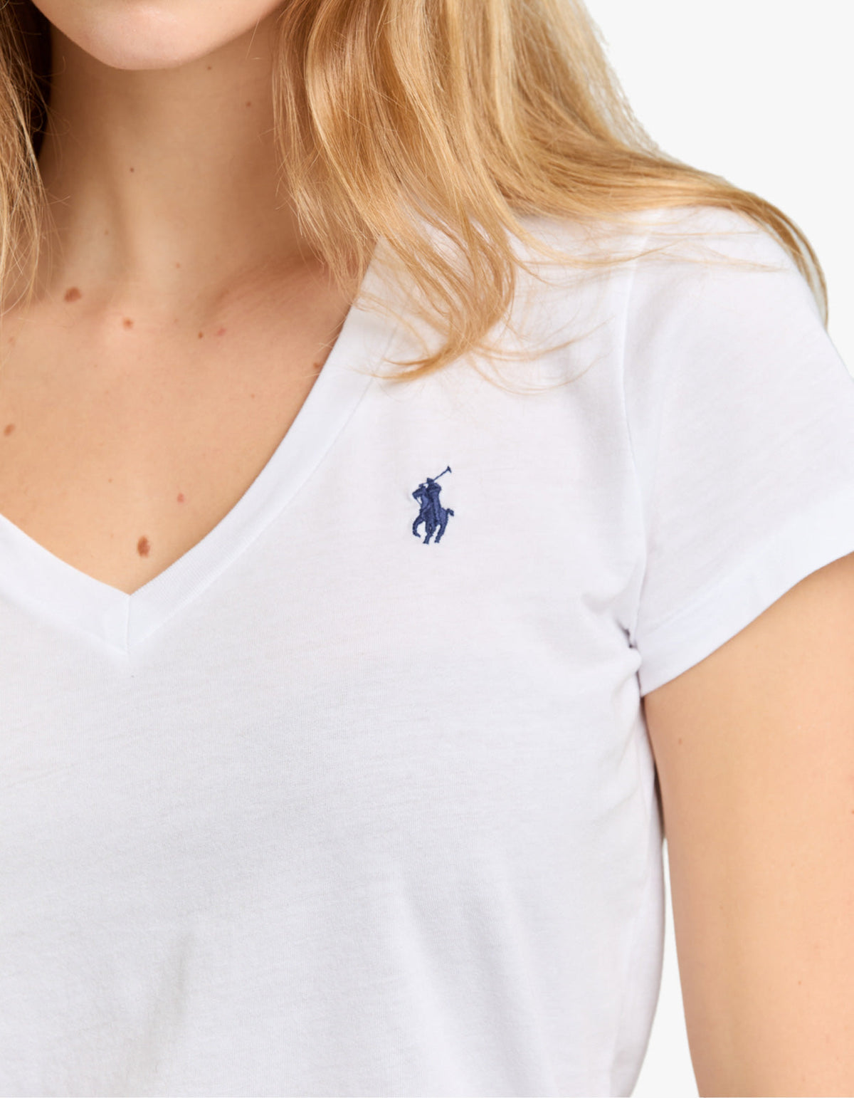 V Neck Short Sleeve T-Shirt - White